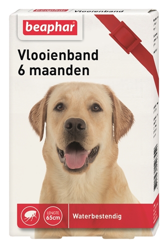 Beaphar Vlooienband Hond Rood 6 mnd 65Cm