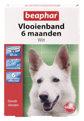 Beaphar Vlooienband Hond Wit 6 mnd 65 Cm