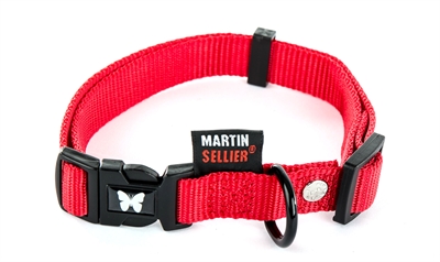 Martin sellier halsband nylon rood verstelbaar 40-55CM