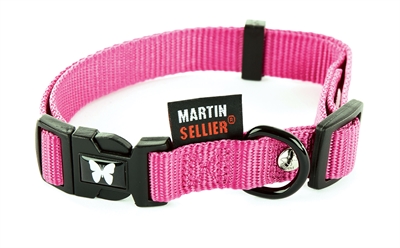 Martin sellier halsband nylon roze verstelbaar 40-55CM