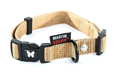 Martin sellier halsband nylon beige verstelbaar 45-65CM