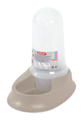 Zolux nonslip smart voer/waterdispenser taupe