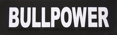 Julius K9 Labels voor powerharnas/tuig 'Bullpower' Small 11 x 3 cm